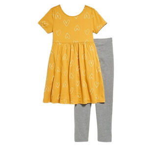 Old Navy Girls 2 piece Set Fit & Flare Dress with Leggings Size Medium 8 NWT